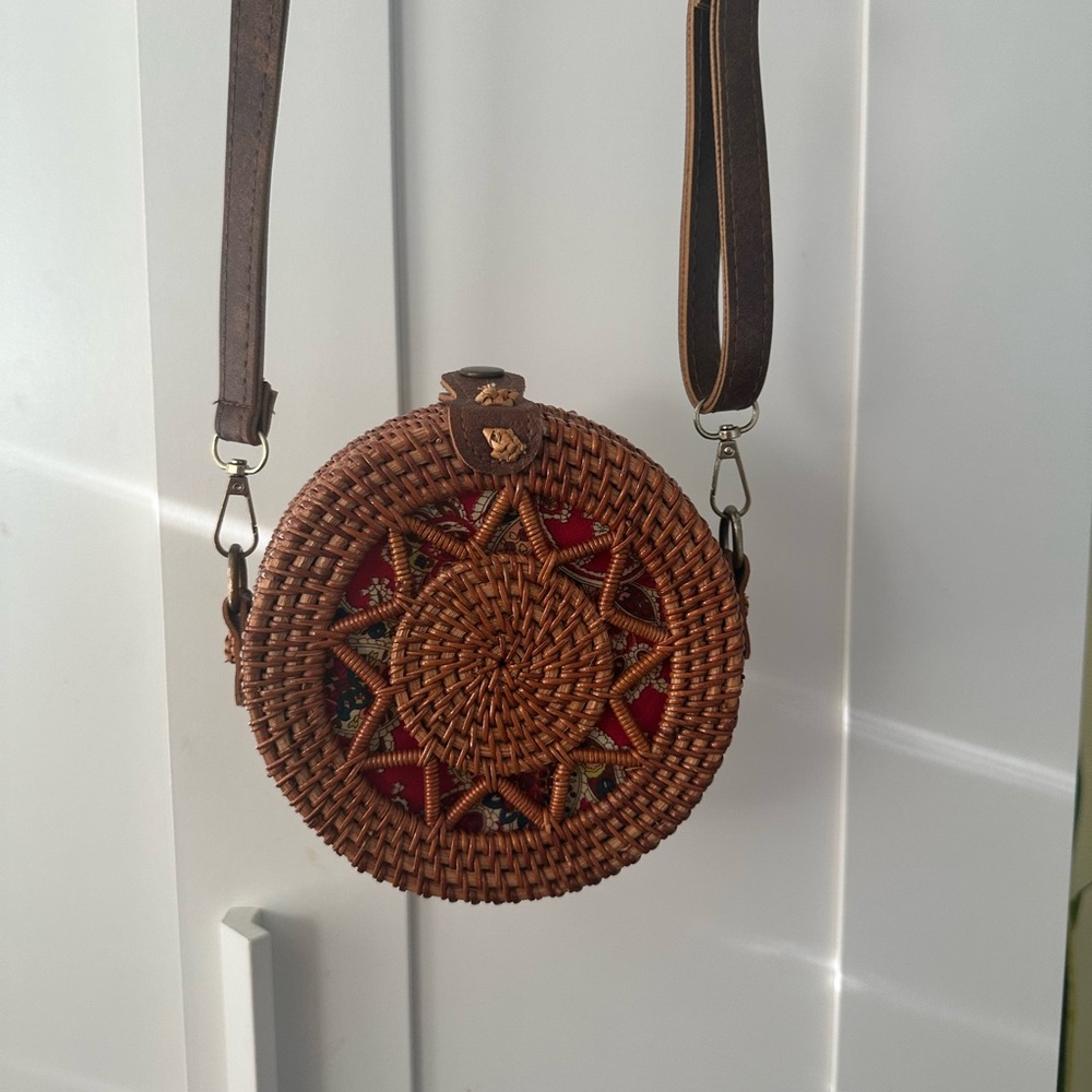 Vintage Rattan Crossbody Purse